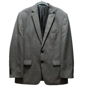 Calvin Klein Men’s Gray 2-Button Blazer Sz 43‎ Regular Fit Lined Tailored Jacket
